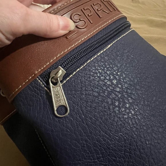 Vintage Esprit Dark Blue and Chestnut Tote - Picture 7 of 8